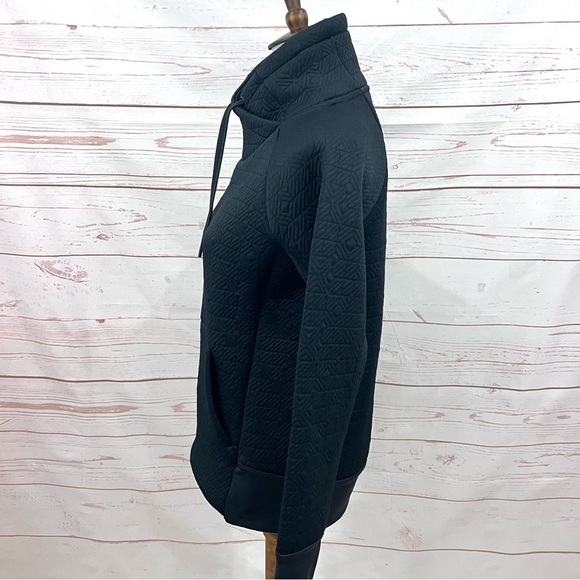 Athleta Geometric Jacquard Elevation Asymmetrical Mock Neck Pullover Sweatshirt - Picture 11 of 12